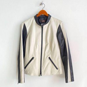 DANIER Genuine Leather White Full Zip Jacket